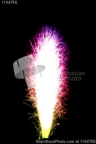Image of Bright Colorful birthday fireworks candle