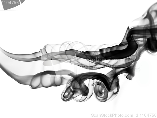 Image of Abstract smoke pattern over white
