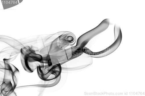 Image of Black abstract fume curves on white 