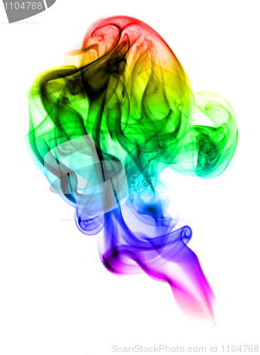 Image of Colored with gradient fume abstract on white