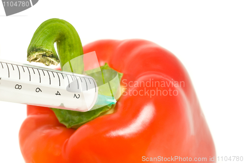 Image of Genetically modified products - pepper and syringe