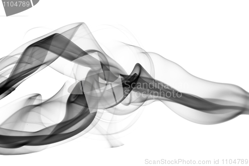 Image of Black smoke Abstract waves on white