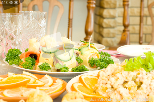 Image of Tasty canape. Banquet in the restaurant