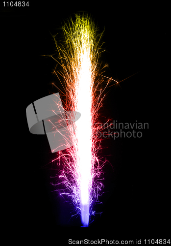Image of Gradient colored birthday fireworks candle 
