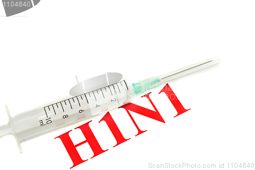 Image of Swine FLU H1N1 disease alert - syringe with needle