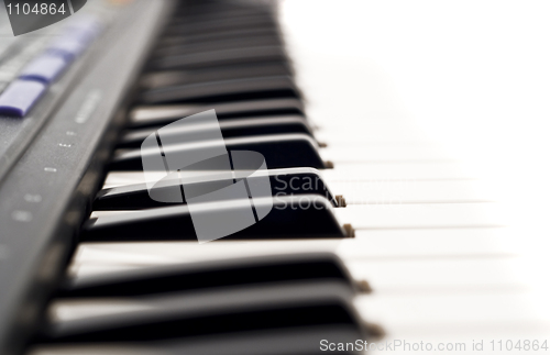 Image of Extreme Closeup of piano keyboard