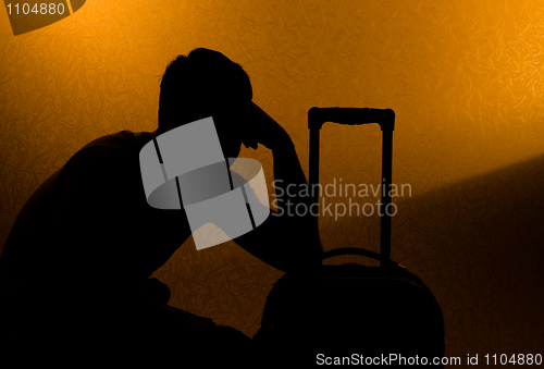 Image of Travel and wait - silhouette of man