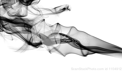 Image of Black Abstract smoke curves on white