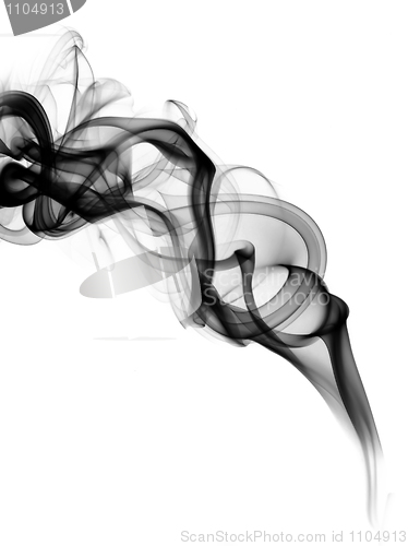 Image of Black fume curves over the white