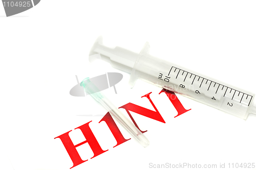 Image of Swine FLU H1N1 notice - syringe