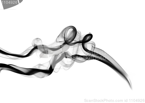 Image of Abstract Black fume shapes over white