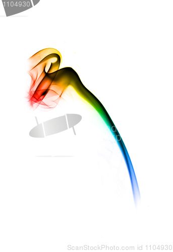 Image of Colorful Fume abstract gradient shape over white 