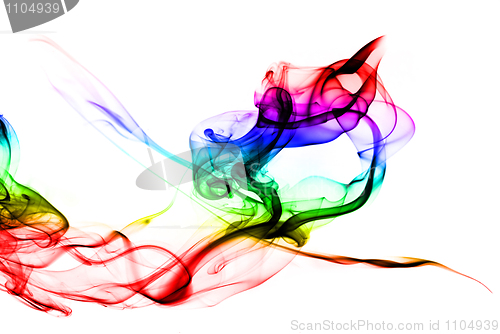 Image of Gradient Colored fume shape on white background