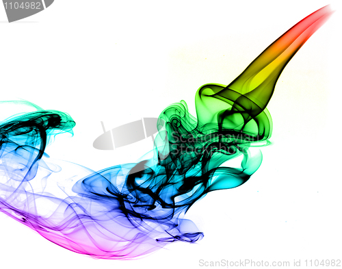 Image of Abstract Colored Fume on the white