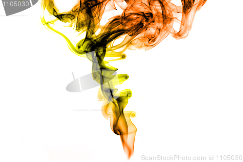 Image of Abstract Colored Smoke Shape over white