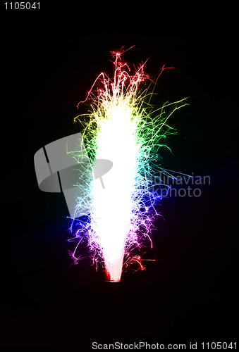 Image of Bright colored birthday fireworks candle