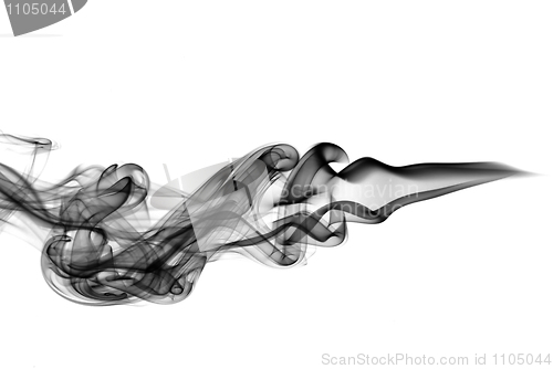 Image of Abstract black smoke waves over white