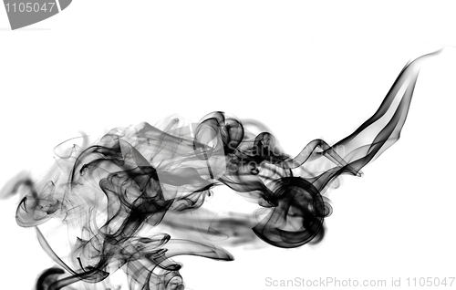 Image of Black fume abstract texture over white