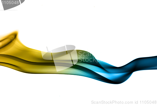 Image of Gradient colored fume abstract over white 