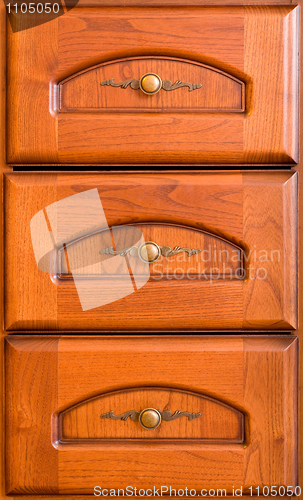 Image of Three wooden drawers