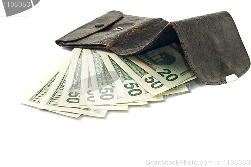 Image of US dollar banknotes and wallet