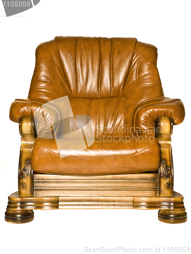 Image of Antique leather armchair isolated