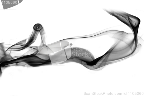 Image of Black fume curves on the white background