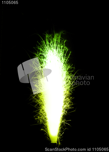 Image of Green birthday fireworks candle 