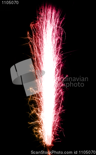 Image of Gradient colored birthday fireworks candle