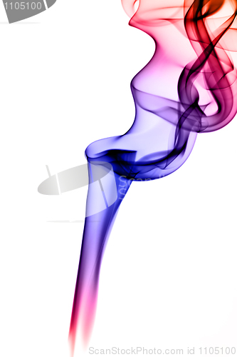 Image of Bright colorful fume abstract shapes over white