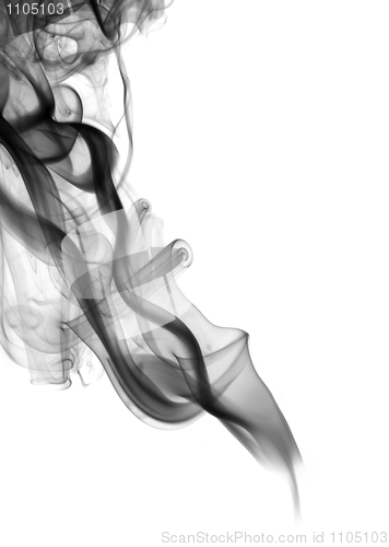 Image of Abstract smoke curves over white 
