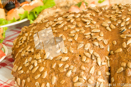 Image of Closeup of Bread with seeds