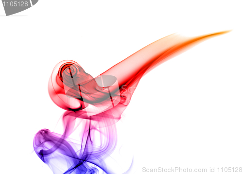 Image of Abstract colored gradient Puff of smoke over white 