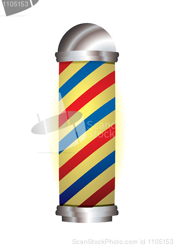 Image of red and blue barbers pole