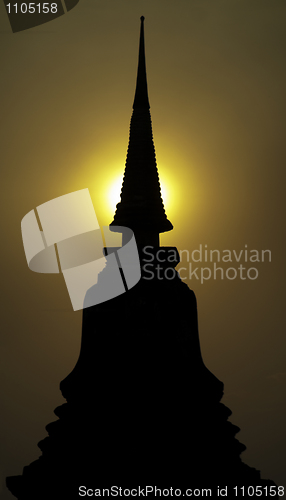 Image of Stupa at sunset