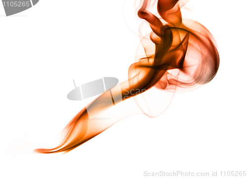 Image of Bright colorful fume abstract shapes over white