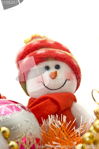 Image of Close-up of Funny Christmas snowman