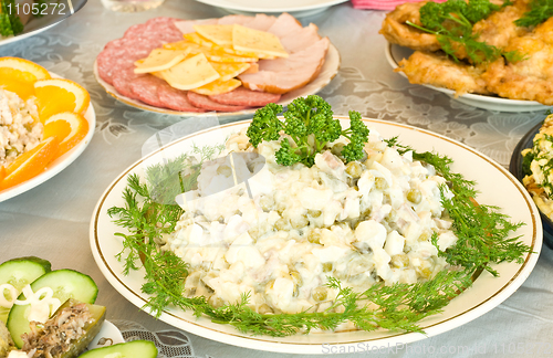 Image of Banquet in the restaurant - Russian salad