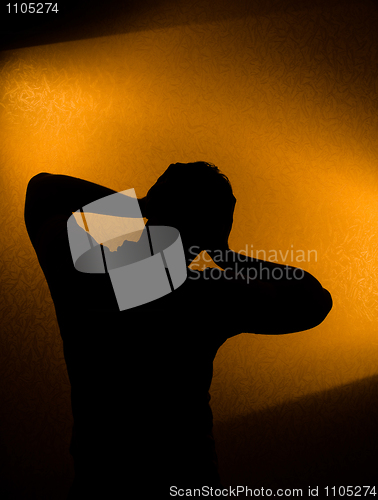 Image of Depression and pain - silhouette of man