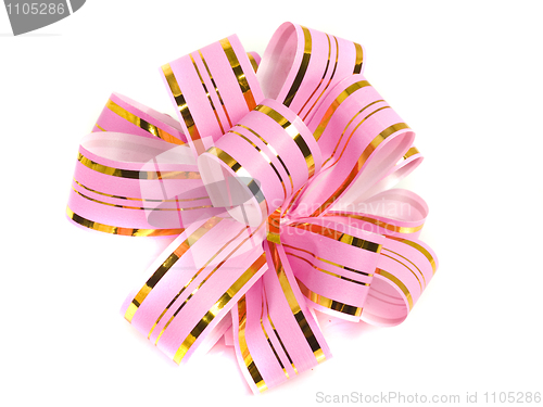 Image of Pink stripy holiday ribbon for presents and gifts