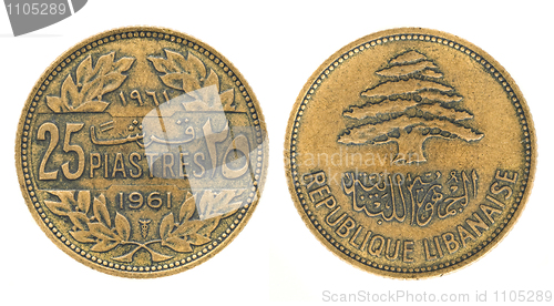 Image of 25 piastres or piasters - money of Lebanon