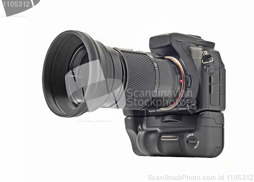 Image of Professional camera with telephoto lens