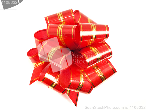 Image of Red stripy holiday ribbon for presents and gifts 