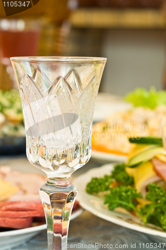 Image of Banquet in the restaurant - crystal wineglass