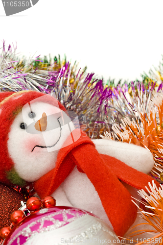 Image of Christmas snowman with decoration balls 