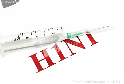 Image of Swine FLU H1N1 - syringe and red alert