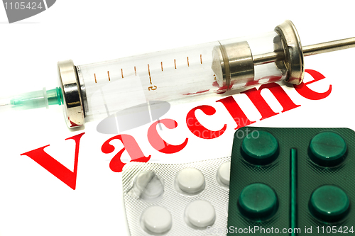 Image of FLU H1N1 disease alert - tablets and syringe