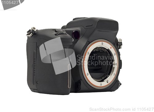 Image of Side view of professional Dslr camera body