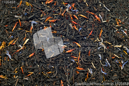 Image of Closeup of Black tea leaves