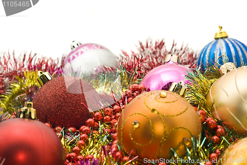 Image of Group of Beautiful Christmas decoration balls 